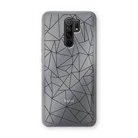 Geometrische lijnen zwart: Xiaomi Redmi 9 Transparant Hoesje