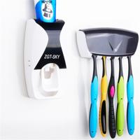 Automatische Tandpasta Dispenser Set met 5 Tandenborstel Holder(Black)