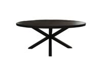 Ovale eettafel klerk 180x100 cm zwart mangohout - thumbnail