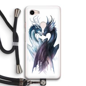 Yin Yang Dragons: Pixel 3 Transparant Hoesje met koord