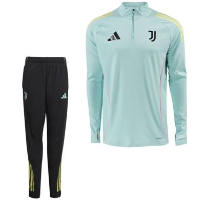 adidas Juventus Trainingspak 1/4-Zip 2025-2026 Lichtblauw Zwart adidas Juventus Trainingspak 1/4-Zip 2025-2026 Lichtblauw Zwart