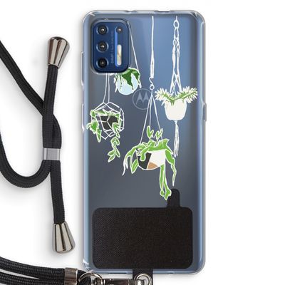 Hang In There: Motorola Moto G9 Plus Transparant Hoesje met koord