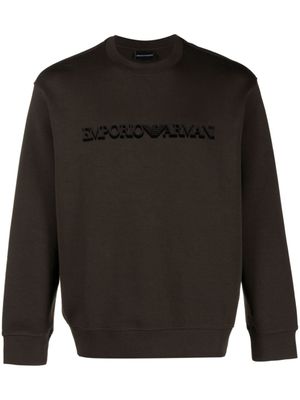 Emporio Armani sweat en coton mélangé à logo imprimé - Vert