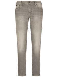 Dolce & Gabbana jean slim à plaque logo - Gris