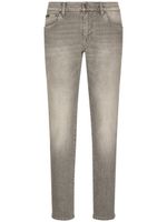 Dolce & Gabbana jean slim à plaque logo - Gris