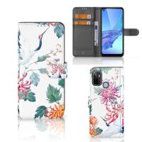 OPPO A53 | OPPO A53s | Telefoonhoesje | Met pasjeshouder | Bird Flowers