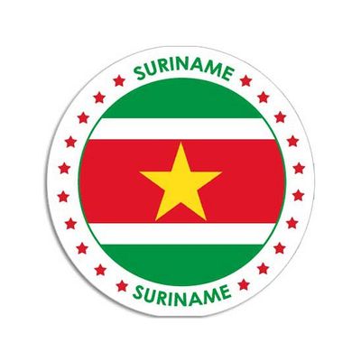 Suriname sticker rond 14,8 cm landen decoratie