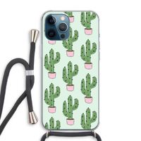 Cactus Lover: iPhone 12 Pro Max Transparant Hoesje met koord