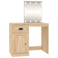 vidaXL Kaptafel met LED 90x50x132,5 cm bewerkt hout sonoma eikenkleur