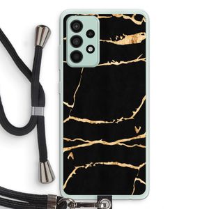 Gouden marmer: Samsung Galaxy A52s 5G Transparant Hoesje met koord