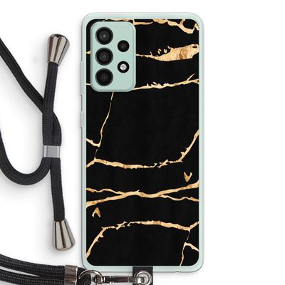 Gouden marmer: Samsung Galaxy A52s 5G Transparant Hoesje met koord