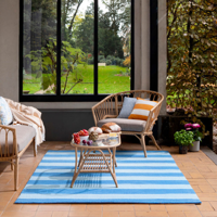 Laura Ashley - Lille Sky Blue outdoor 480008 - 140x200 cm Vloerkleed