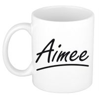 Naam cadeau mok / beker Aimee met sierlijke letters 300 ml - thumbnail