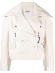 Nanushka Ado cropped biker jacket - Blanc