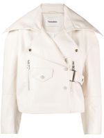 Nanushka Ado cropped biker jacket - Blanc - thumbnail