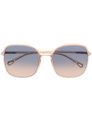 Chloé Eyewear lunettes de soleil Franky à monture carrée - Orange