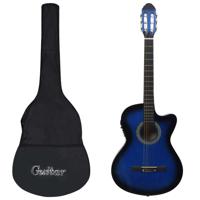 VidaXL 12-delige gitaarset met equalizer en 6 snaren western blauw