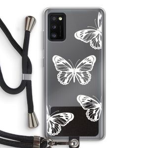 White butterfly: Samsung Galaxy A41 Transparant Hoesje met koord