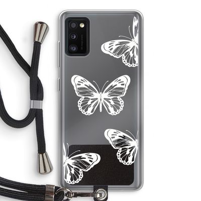 White butterfly: Samsung Galaxy A41 Transparant Hoesje met koord