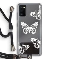 White butterfly: Samsung Galaxy A41 Transparant Hoesje met koord