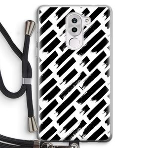 Zwarte vegen: Honor 6X Transparant Hoesje met koord