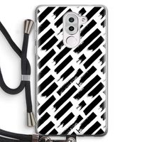 Zwarte vegen: Honor 6X Transparant Hoesje met koord