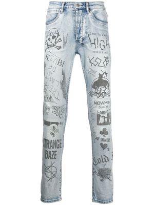 Ksubi jean skinny Van Winkle à imprimé graphique - Bleu