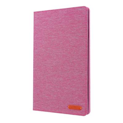 Voor Galaxy tab a 10 1 (2019) T510/T515 doek Teature horizontale Flip PU lederen draagtas met met houder & kaartsleuven (Rose rood)
