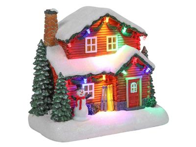 Kersthuis LED 18 cm 3xAA HIT - Hit Kersthuis LED 18 cm 3xAA HIT - Hit