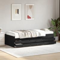Slaapbank met lades zonder matras 90x190 cm zwart