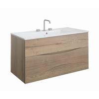 Crosswater Glide II Wastafelonderkast - 100x45x52cm - 2 lades - greeploos - windsor oak GL1000DWO+