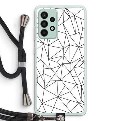 Geometrische lijnen zwart: Samsung Galaxy A52s 5G Transparant Hoesje met koord