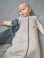 Mouwloze slaapzak met opening in het midden NAVY SEA blauw, gestreept