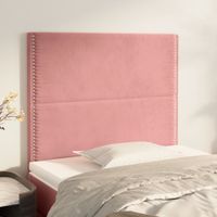 Hoofdborden 2 st 90x5x78/88 cm fluweel roze - thumbnail