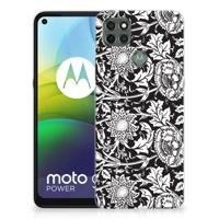 Motorola Moto G9 Power | TPU Case | Black Flowers