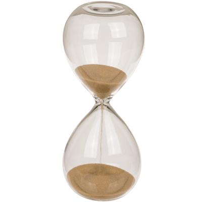 Zandloper 5 minuten - goud zand - 12,5 cm - van glas - Decoratie of spel zandlopers