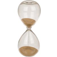 Zandloper 5 minuten - goud zand - 12,5 cm - van glas - Decoratie of spel zandlopers