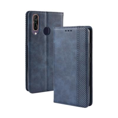 Magnetische Buckle retro Crazy Horse textuur horizontale Flip lederen case voor Wiko View3 met houder & kaartsleuven & fotolijstjes (blauw)