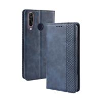 Magnetische Buckle retro Crazy Horse textuur horizontale Flip lederen case voor Wiko View3 met houder & kaartsleuven & fotolijstjes (blauw)