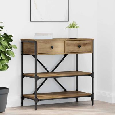 Wandtafel met lade artisanaal eikenkleurig Bewerkt hout