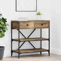 Wandtafel met lade artisanaal eikenkleurig Bewerkt hout