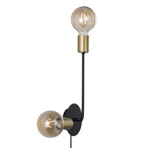 Nordlux Wandlamp Josefine 2 lichts H 44,5 cm goud zwart