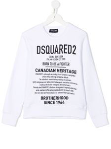 DSQUARED2 KIDS sweat à logo imprimé - Blanc