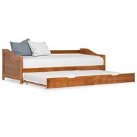 Bedbankframe uittrekbaar grenenhout honingbruin 90x200 cm