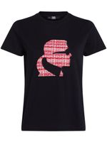 Karl Lagerfeld t-shirt Bouclé Profile en coton biologique - Noir - thumbnail