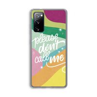 Don't call: Samsung Galaxy S20 FE / S20 FE 5G Transparant Hoesje Don't call: Samsung Galaxy S20 FE / S20 FE 5G Transparant Hoesje