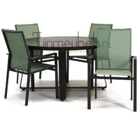 Tuinstoel Delia amandel hoge rug met braga tafel 140 cm