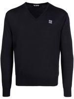 Raf Simons pull en laine mérinos à logo brodé - Noir