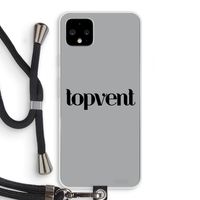 Topvent Grijs Zwart: Pixel 4 XL Transparant Hoesje met koord