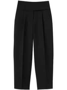 Jil Sander pantalon court en laine à taille haute - Noir